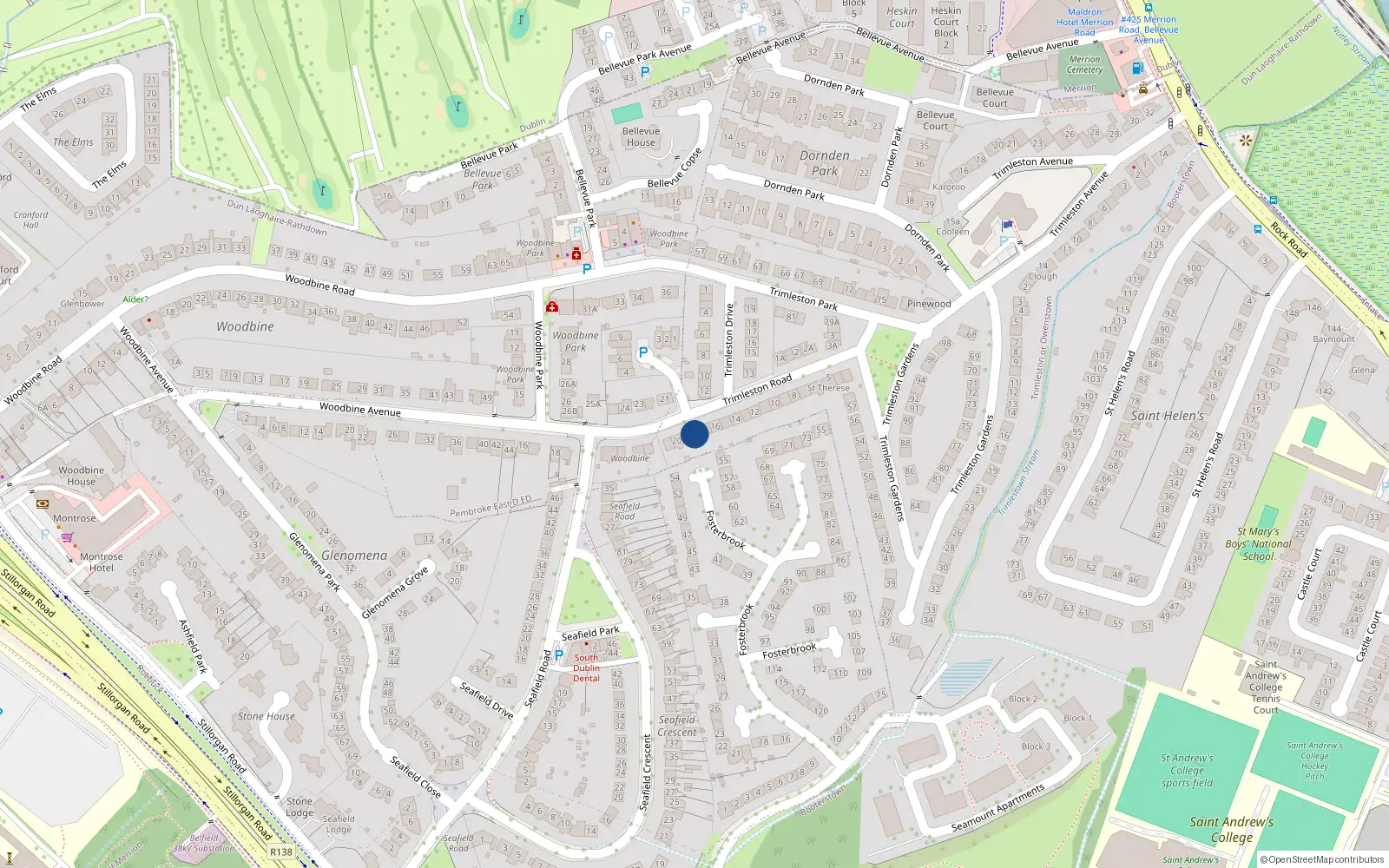 Overhead map showing the location of 18 Trimleston Road, Trimleston or Owenstown