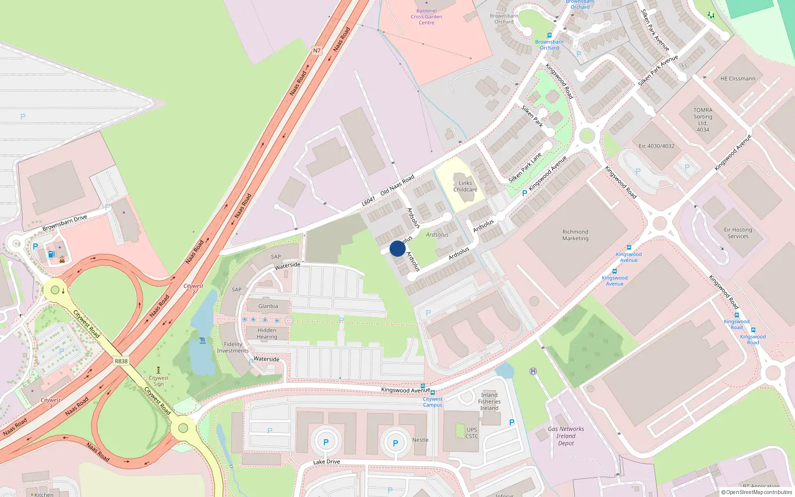 Overhead map showing the location of 19 Ardsolus, Brownsbarn