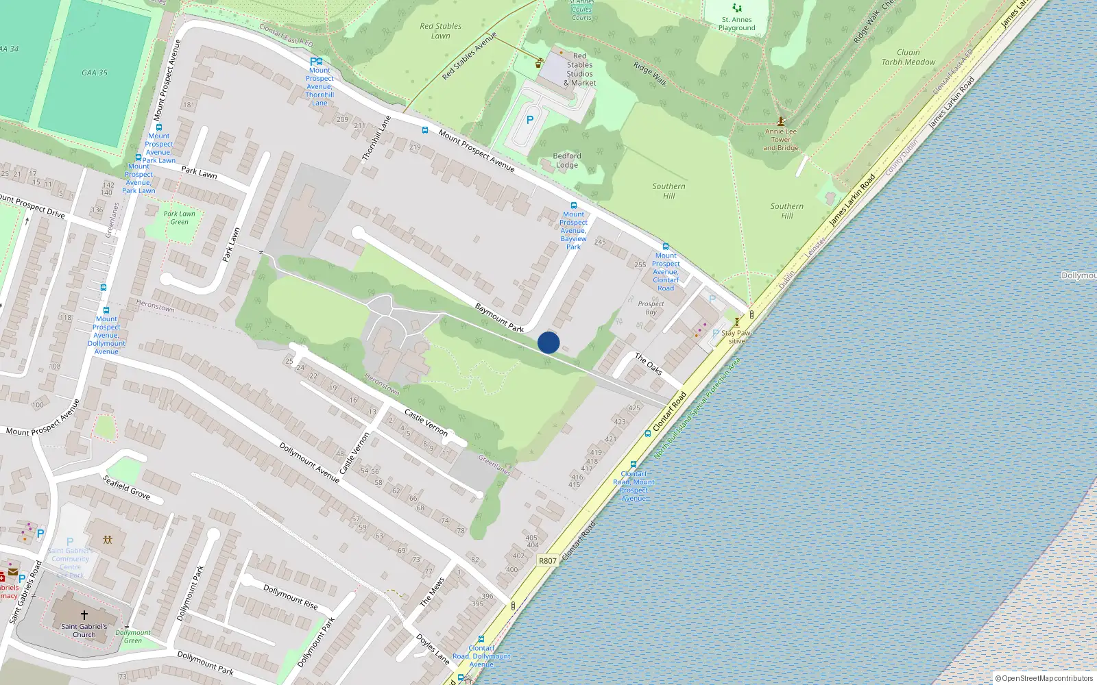 Overhead map showing the location of 19 Baymount Park, Dublin 3