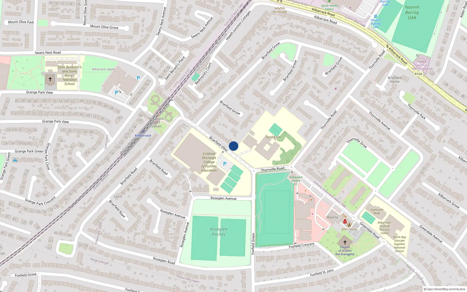 Overhead map showing the location of 19 Briarfield Villas, Kilbarrack, Dublin 5