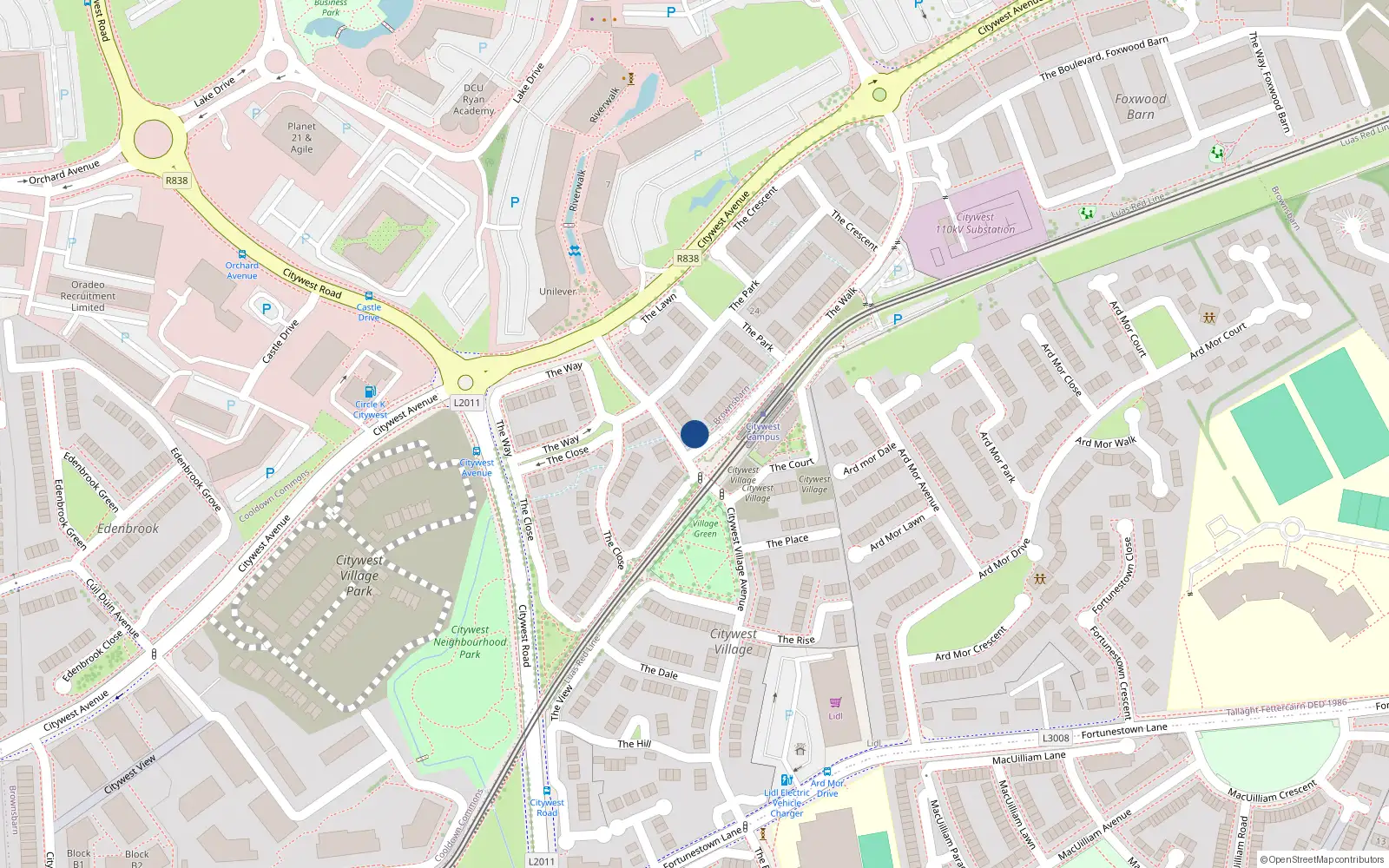 Overhead map showing the location of 19 Citywest Village Avenue, Citywest