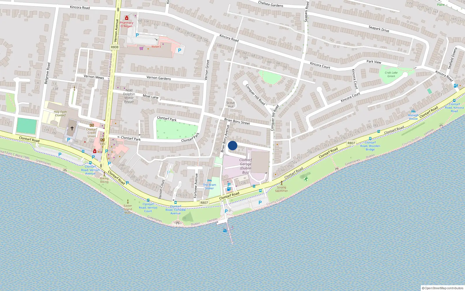 Overhead map showing the location of 19 Conquer Hill Avenue, Dublin 3