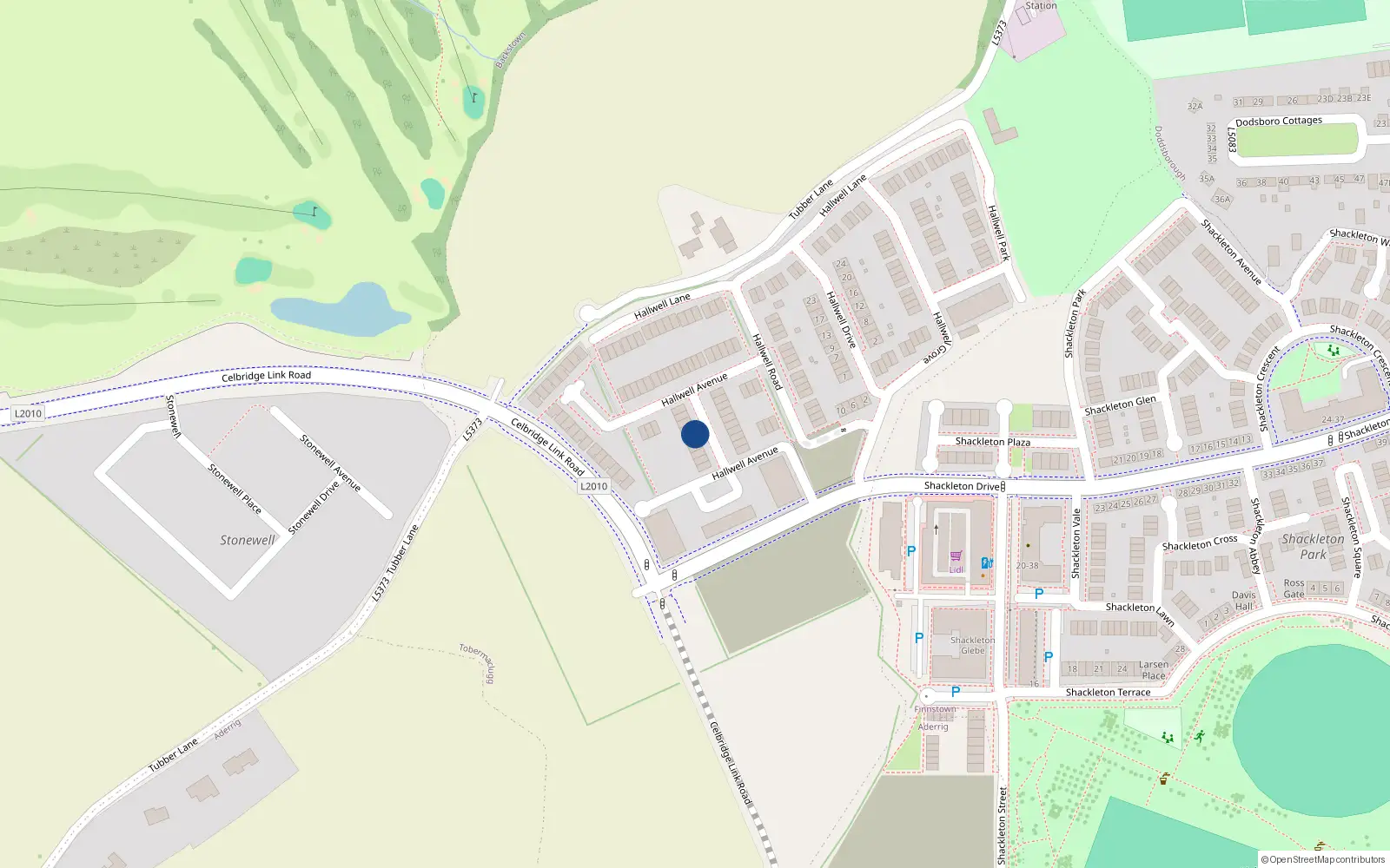 Overhead map showing the location of 19 Hallwell Avenue, Adamstown