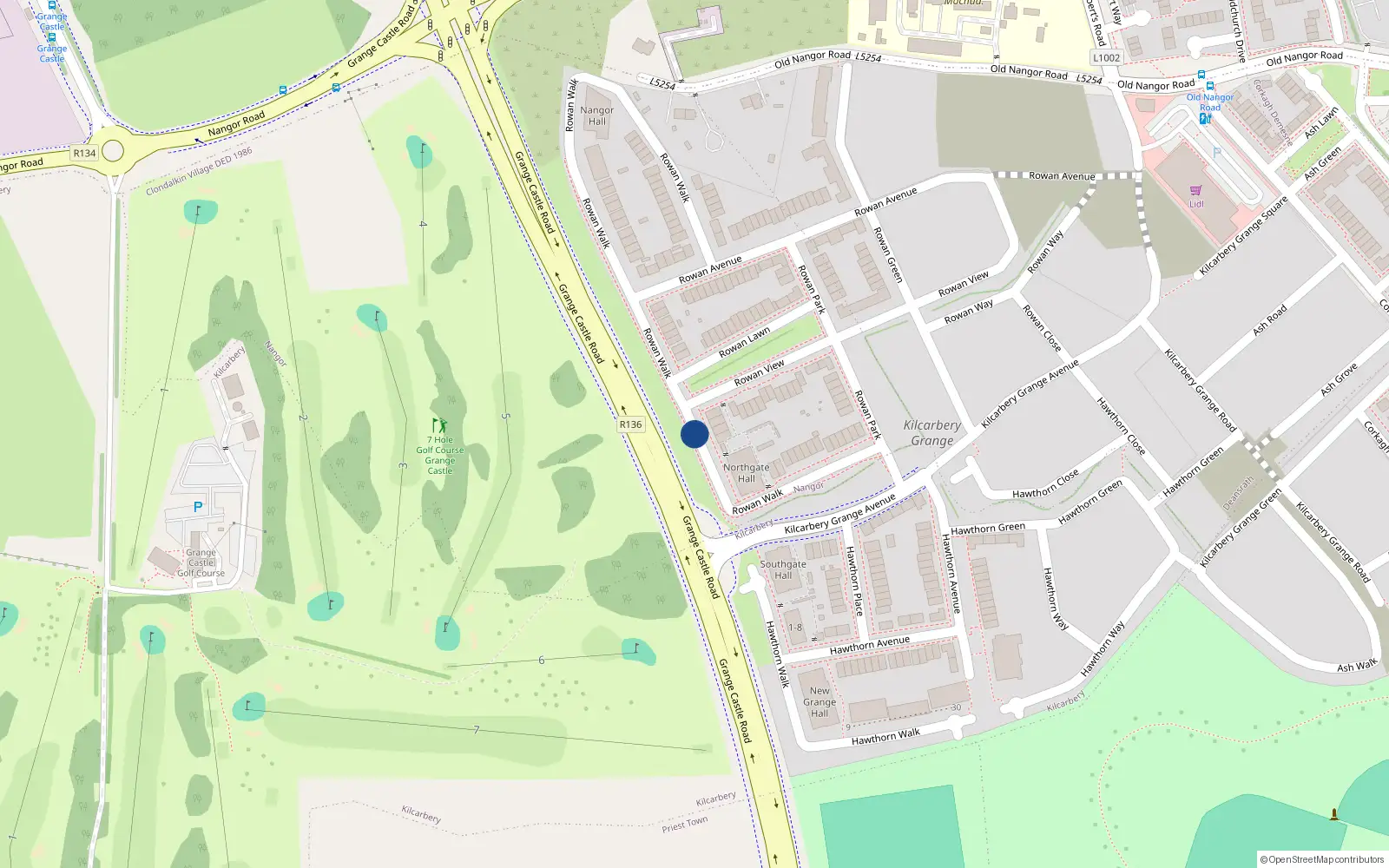 Overhead map showing the location of 19 Rowan Walk, Nangor
