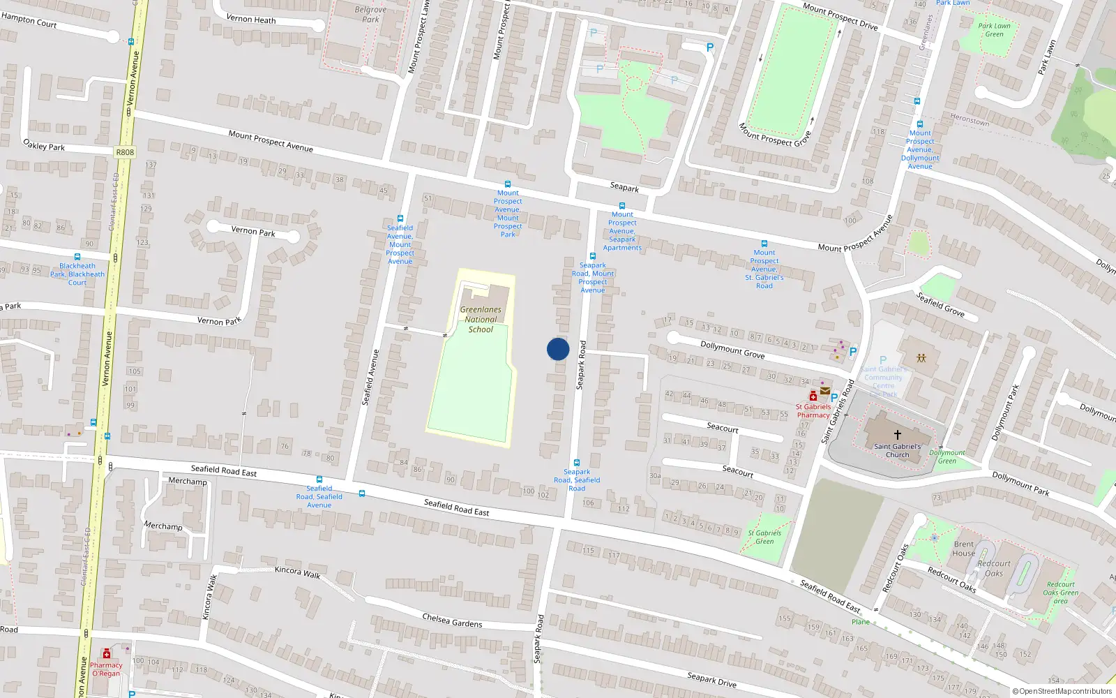 Overhead map showing the location of 19 Seapark Road, Dublin 3