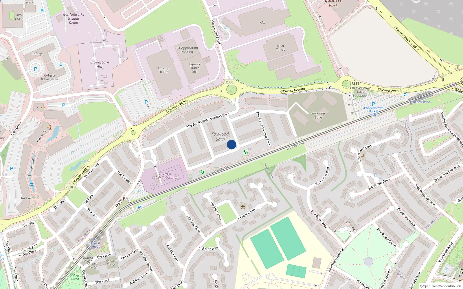 Overhead map showing the location of 19 The Park, Citywest