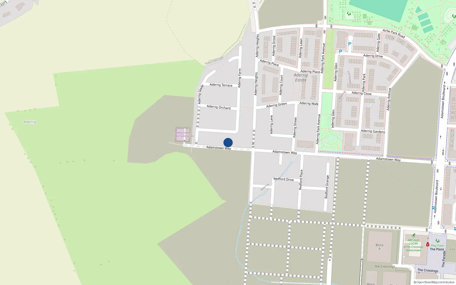 Overhead map showing the location of 192 Adamstown Way, Lucan