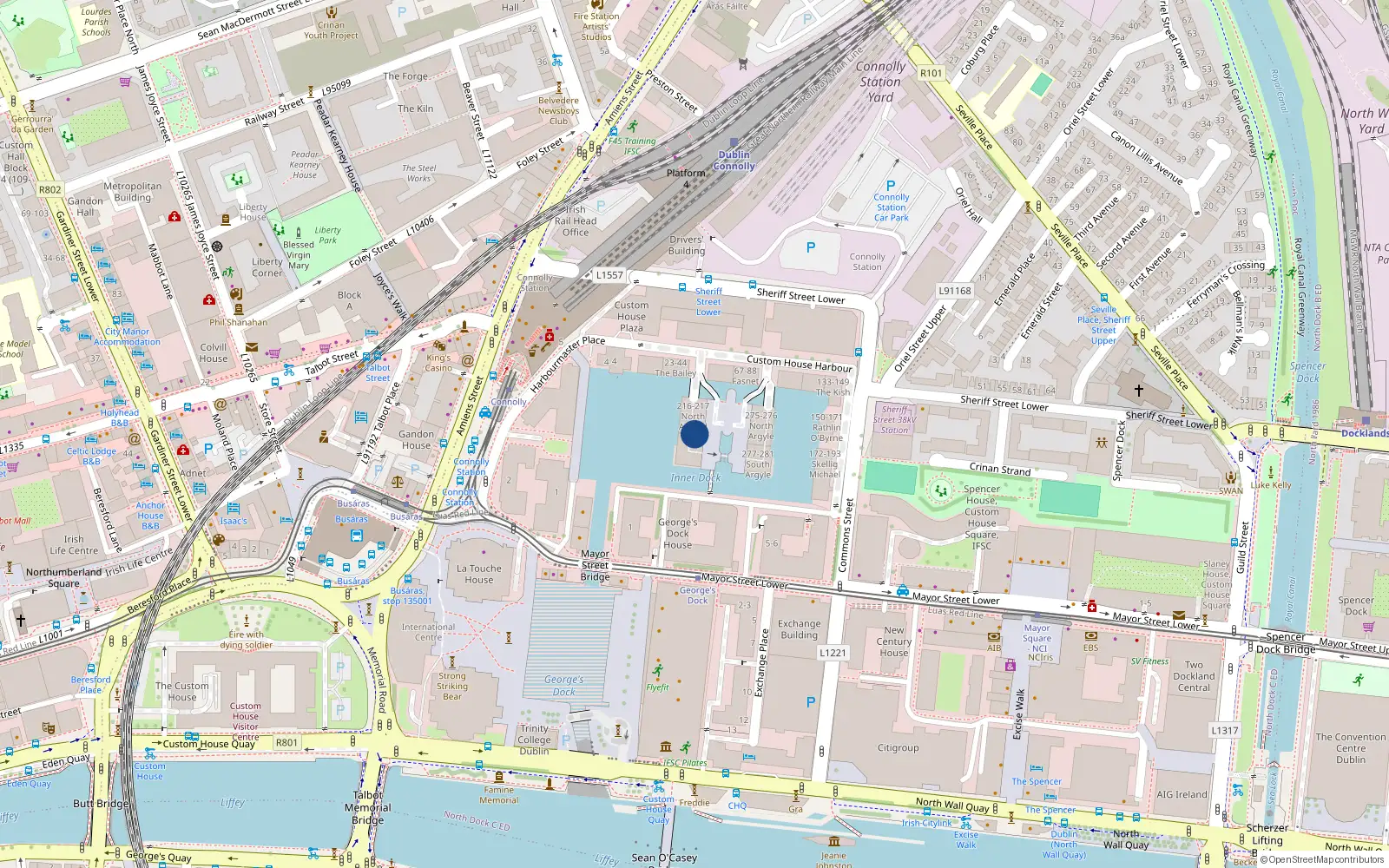 Overhead map showing the location of 194 Custom House Harbour, Tuskar Block, Ifsc Dublin 1
