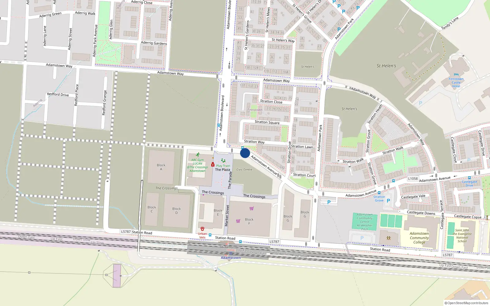 Overhead map showing the location of 198 Adamstown Avenue, Adamstown
