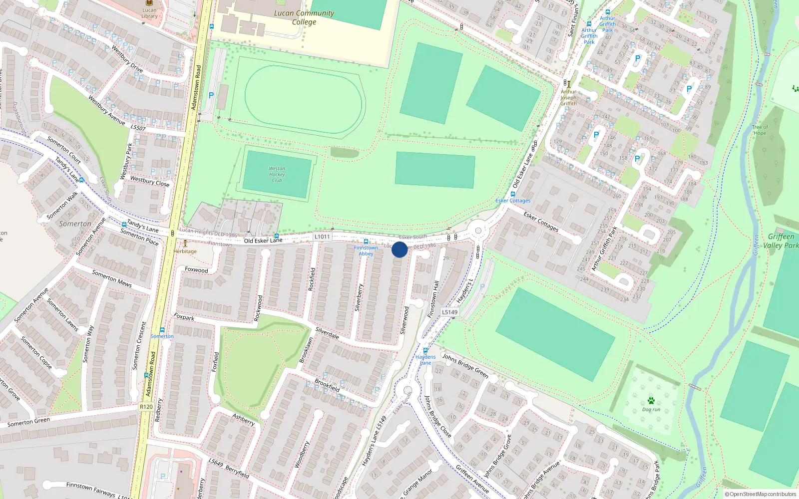 Overhead map showing the location of 19A Silverwood, Lucan