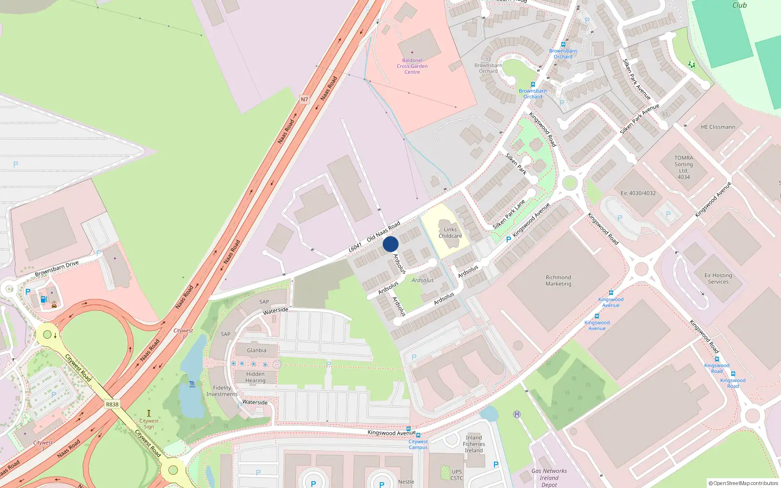 Overhead map showing the location of 2 Ardsolus, Brownsbarn