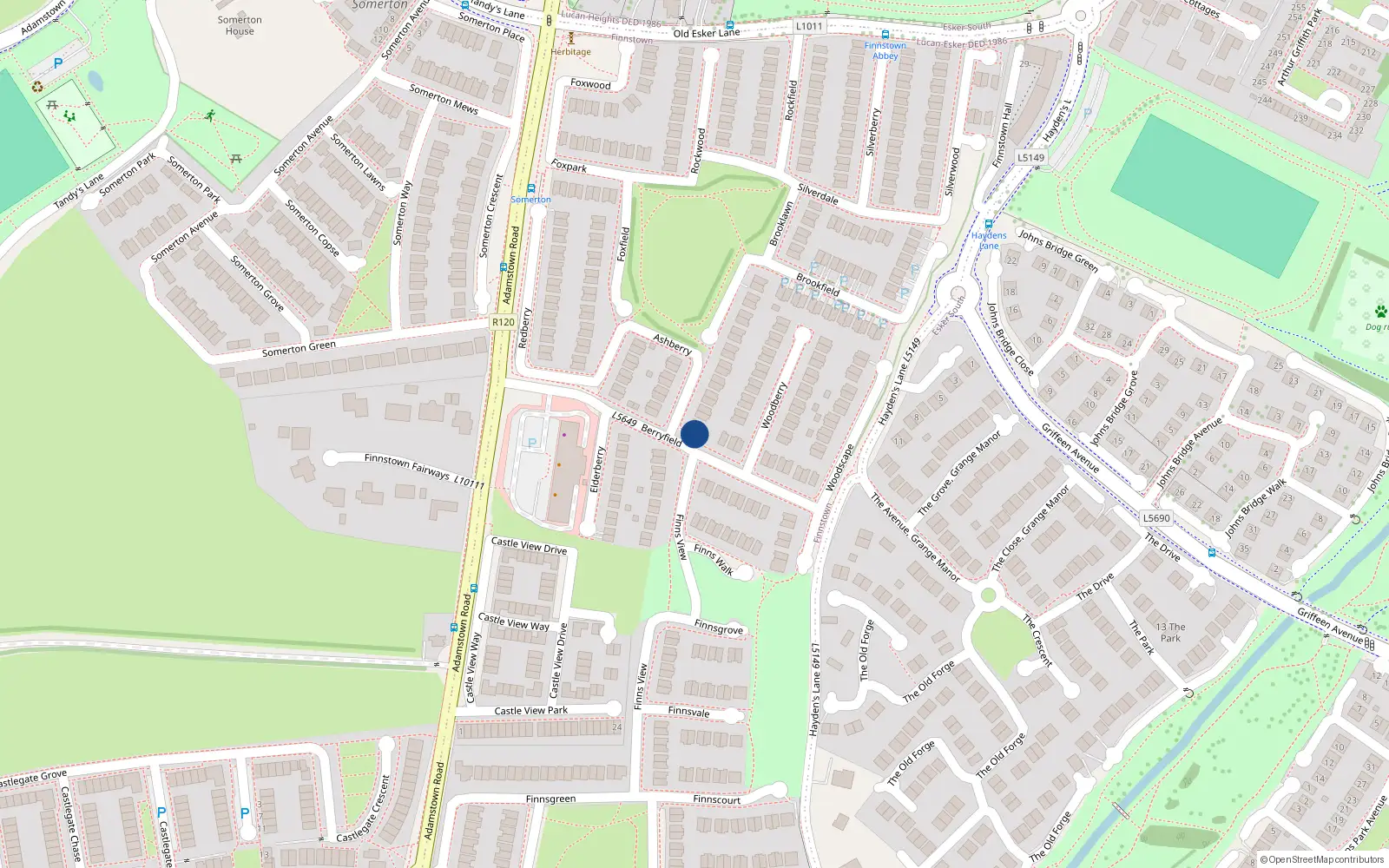 Overhead map showing the location of 2 Ashberry, Lucan
