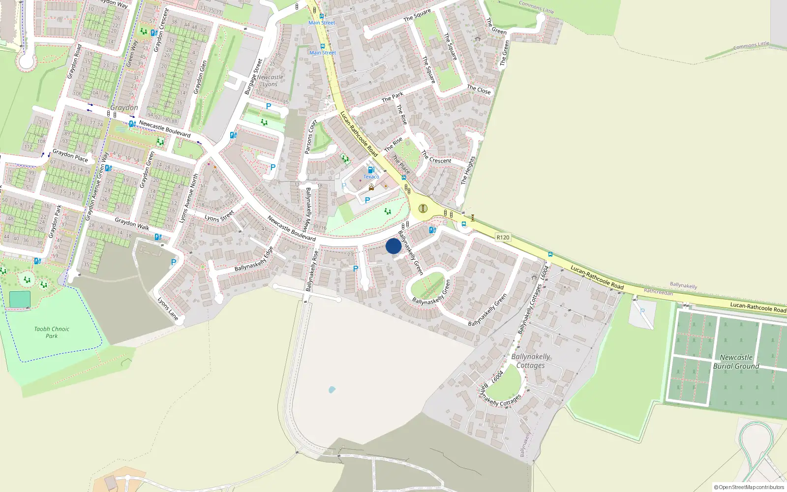 Overhead map showing the location of 2 Ballynakelly Green, Ballynakelly