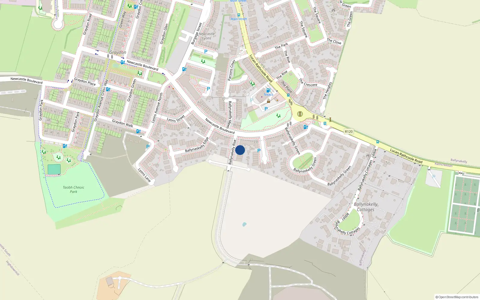 Overhead map showing the location of 2 Ballynakelly Rise, Newcastle