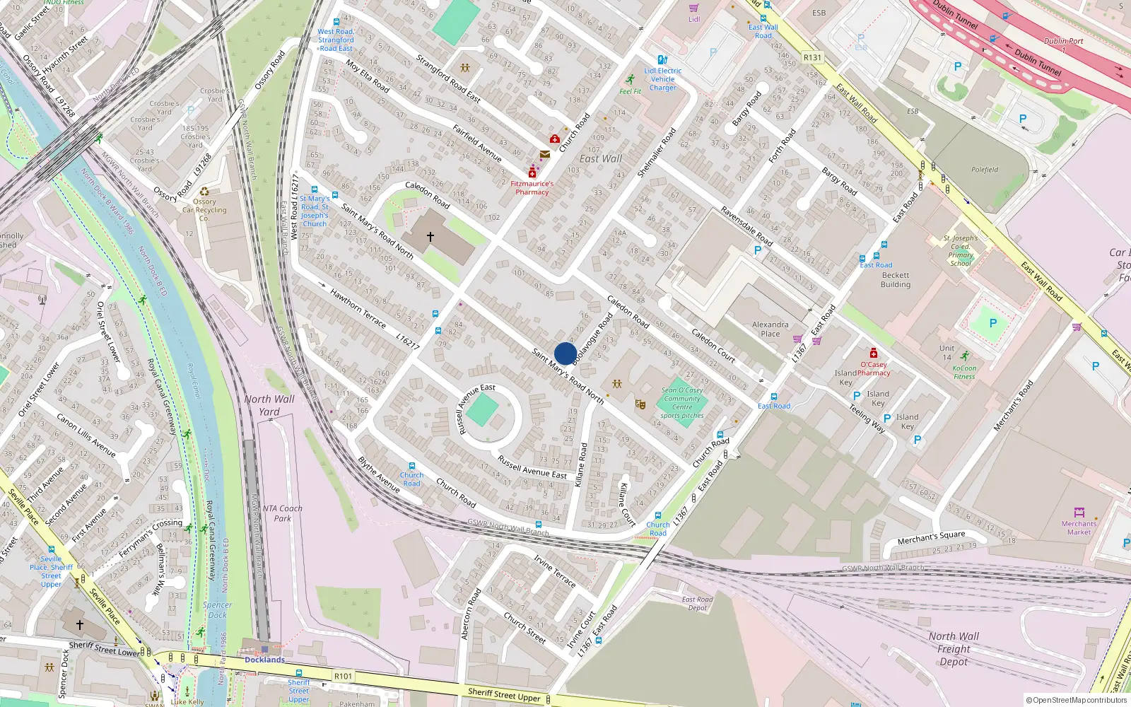 Overhead map showing the location of 2 Boolavogue Road, Dublin 3, Dublin