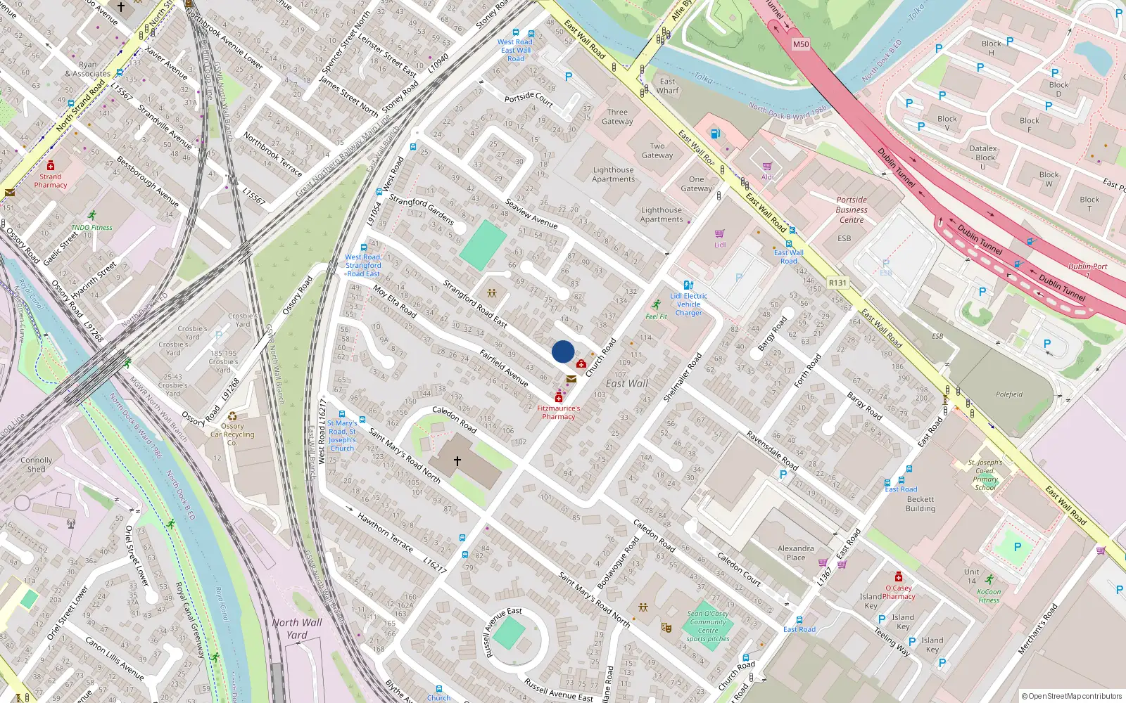 Overhead map showing the location of 2 Church Square, Dublin 3