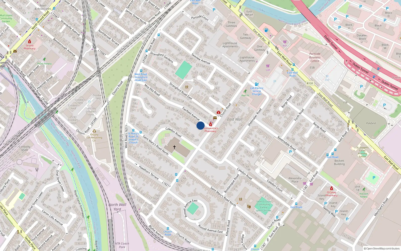 Overhead map showing the location of 2 Fairfield Avenue, Dublin 3