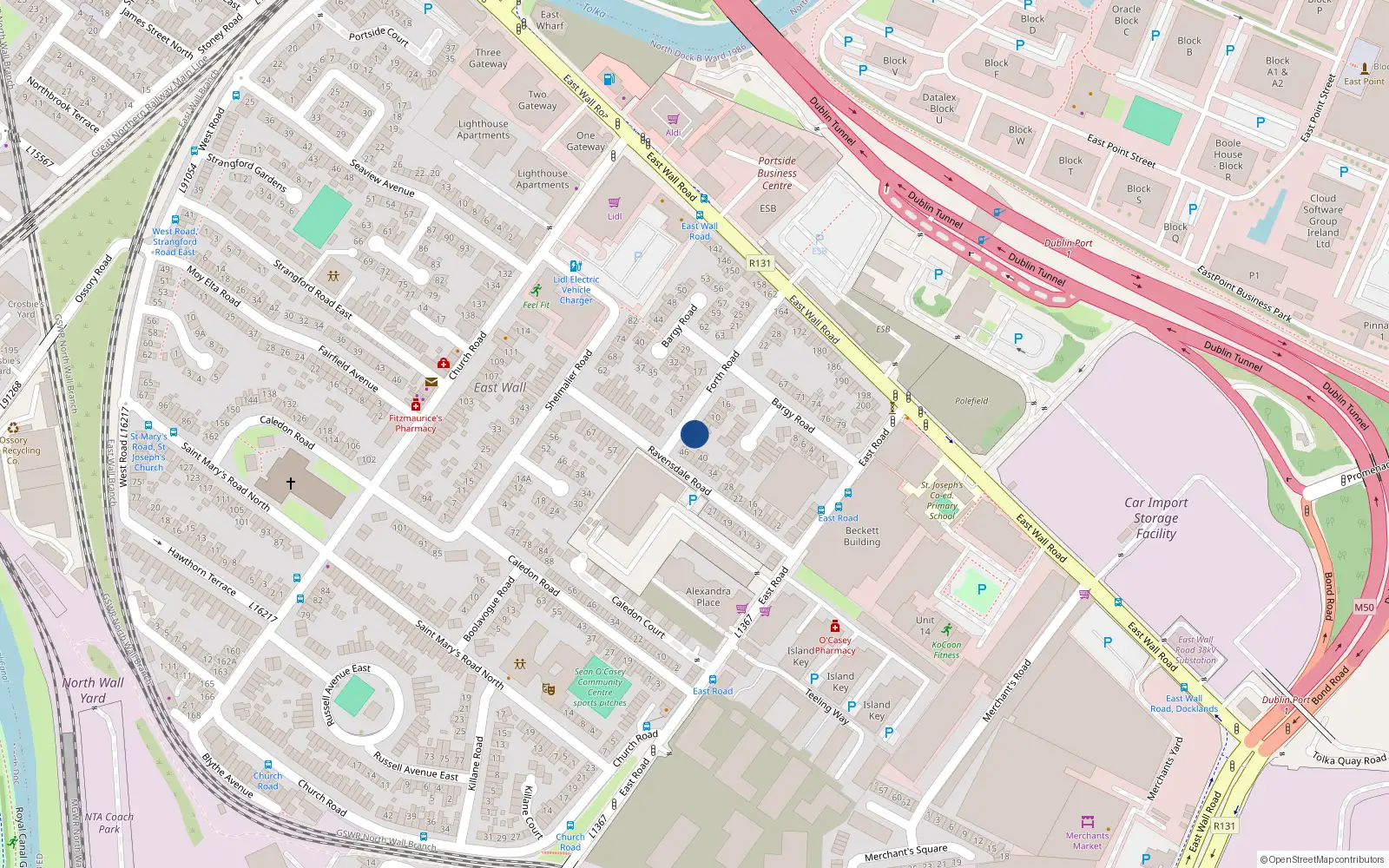 Overhead map showing the location of 2 Forth Road, Dublin 3