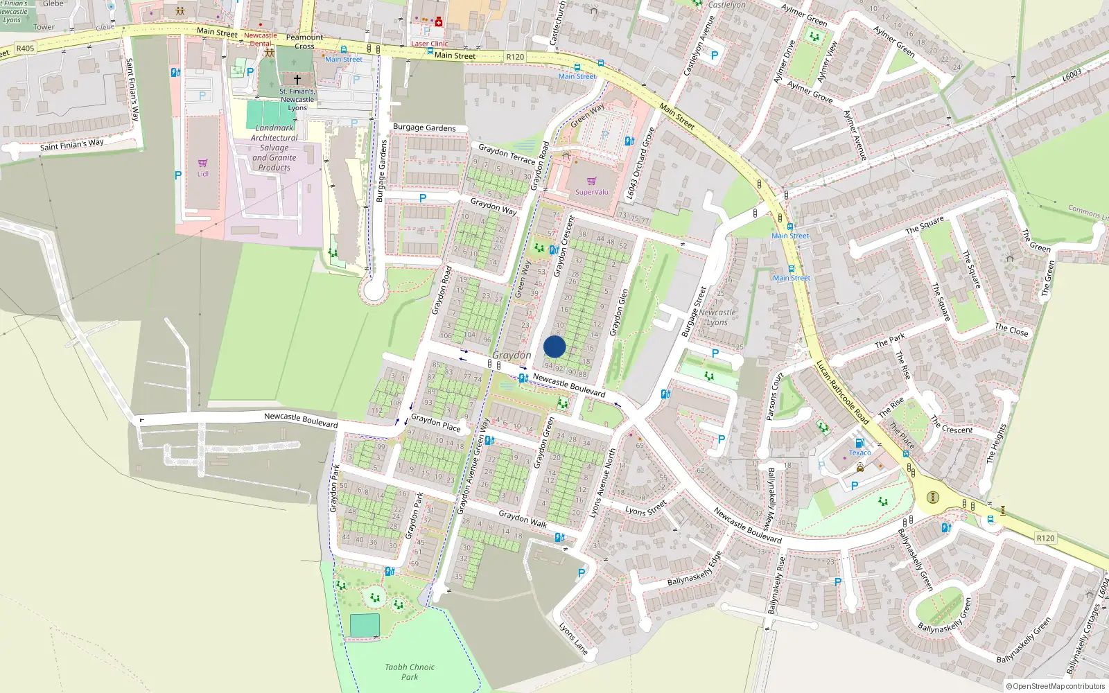 Overhead map showing the location of 2 Graydon Crescent, Newcastle