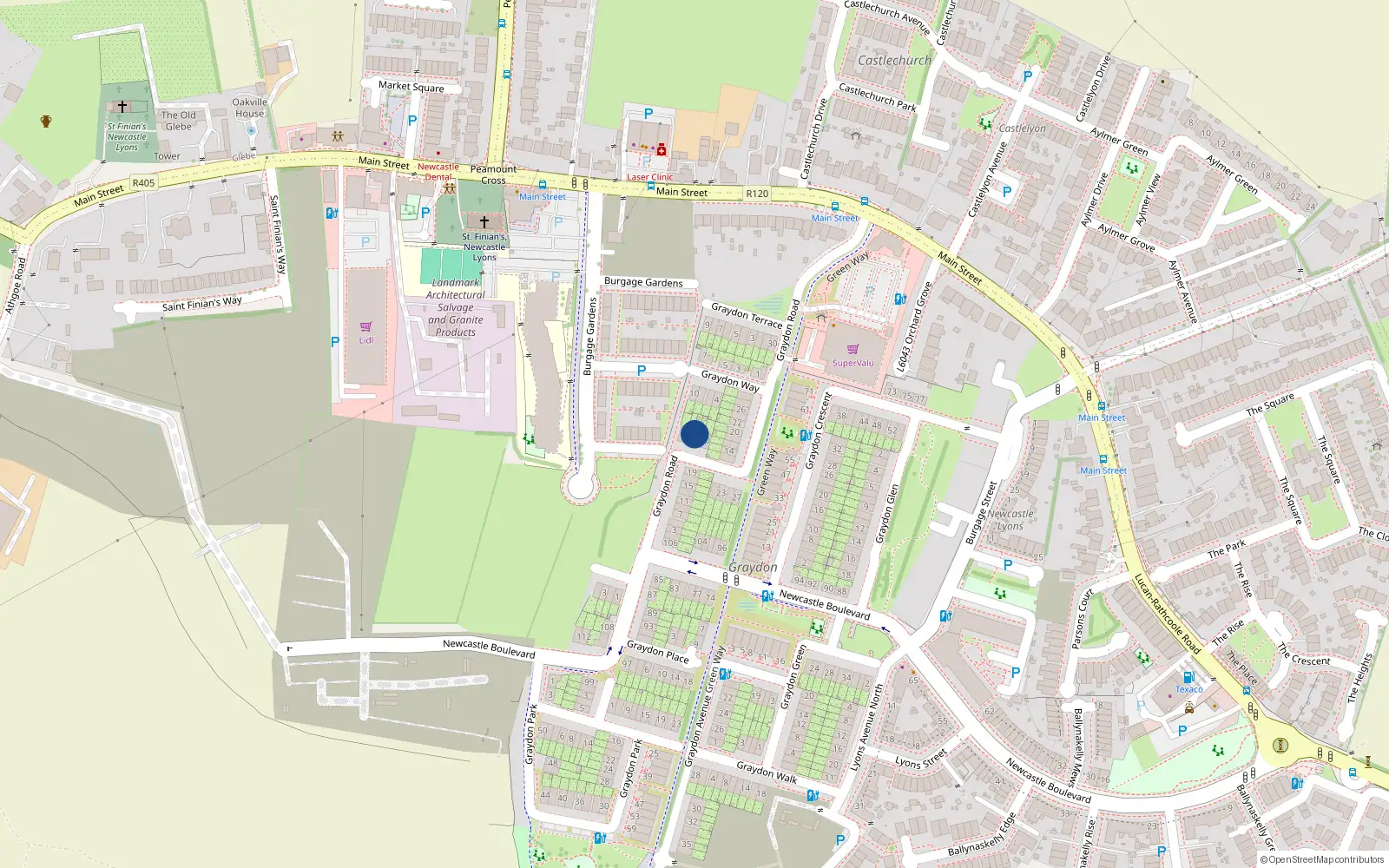 Overhead map showing the location of 2 Graydon Road, Newcastle South