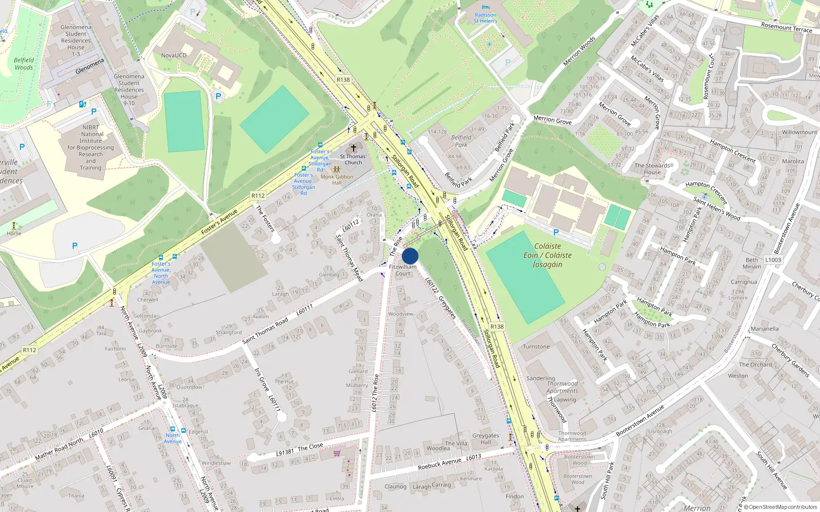 Overhead map showing the location of 2 Greygates, Mount Merrion