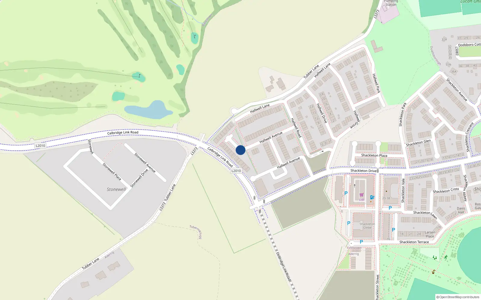 Overhead map showing the location of 2 Hallwell Green, Tobermaclugg