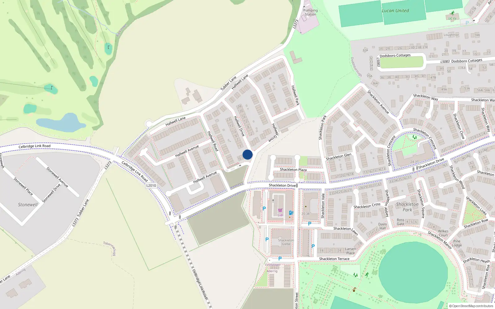 Overhead map showing the location of 2 Halwell Road, Hallwell, Adamstown