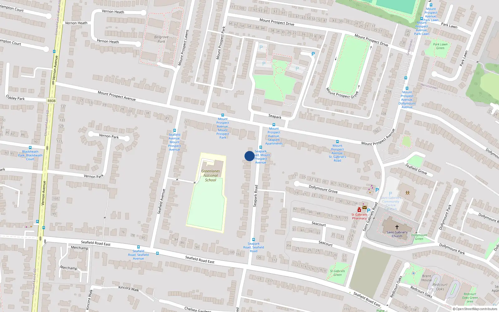 Overhead map showing the location of 2 Hunters Row, 1 Seapark Road, Dublin 3
