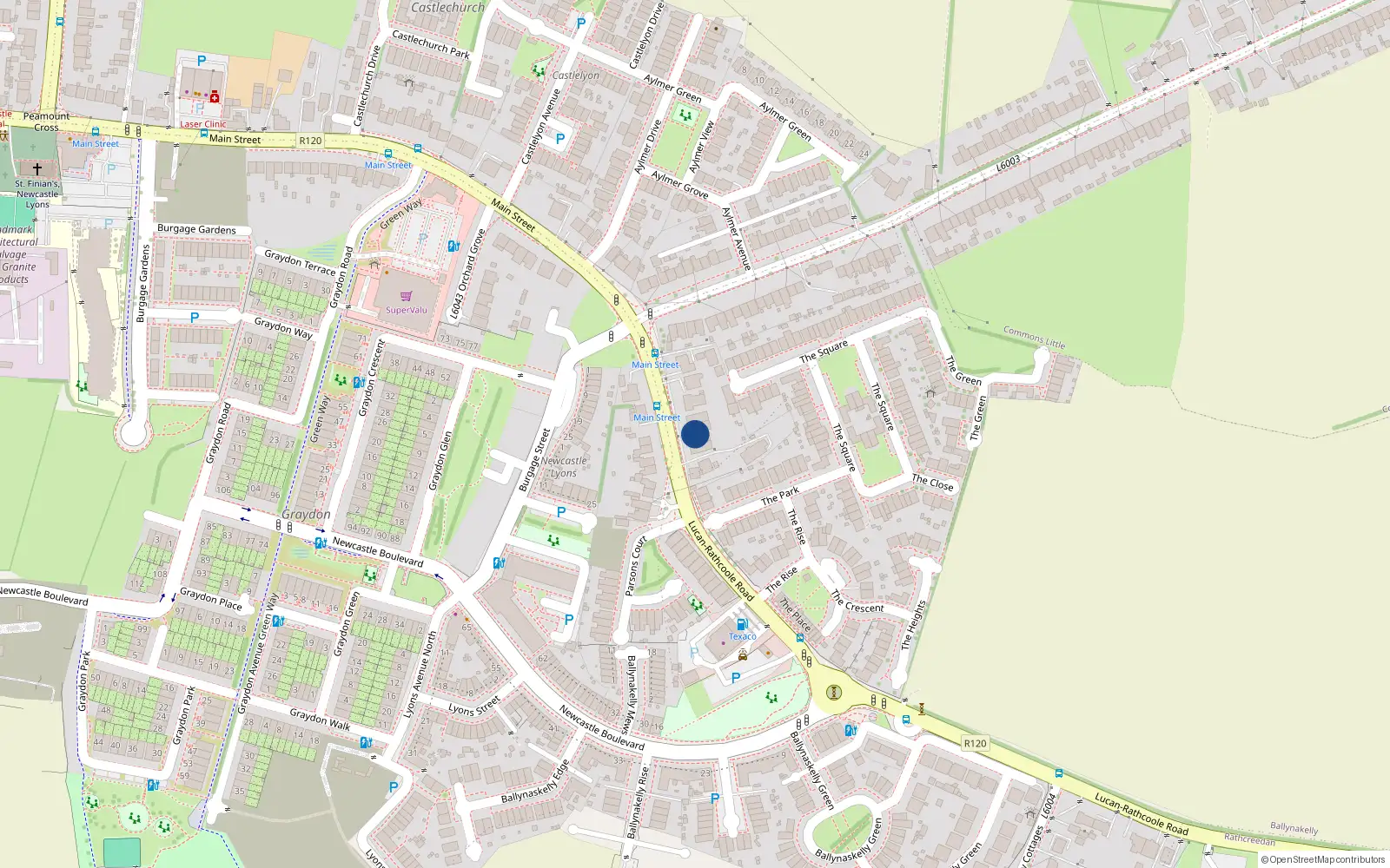 Overhead map showing the location of 2 Pine Hall, Main Street, Newcastle