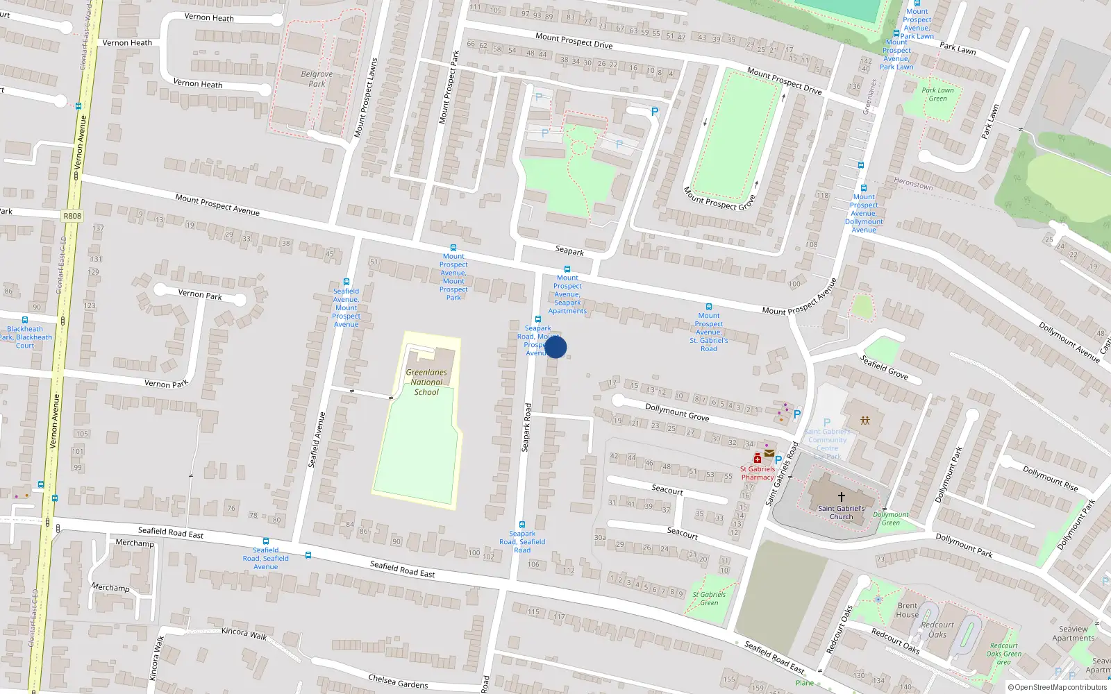 Overhead map showing the location of 2 Seapark Road, Dublin 3