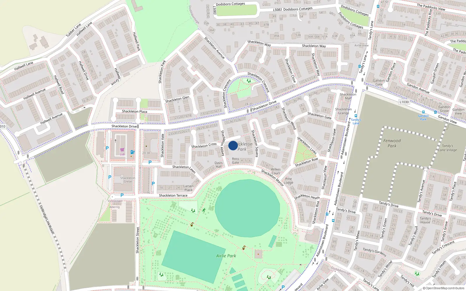Overhead map showing the location of 2 Shackelton Well, 2 Shackleton Well, Lucan