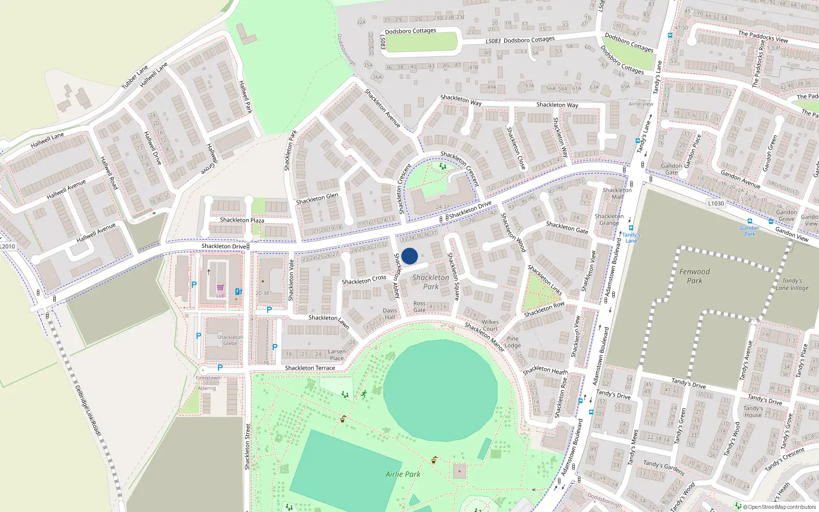 Overhead map showing the location of 2 Shackleton Abbey, Lucan