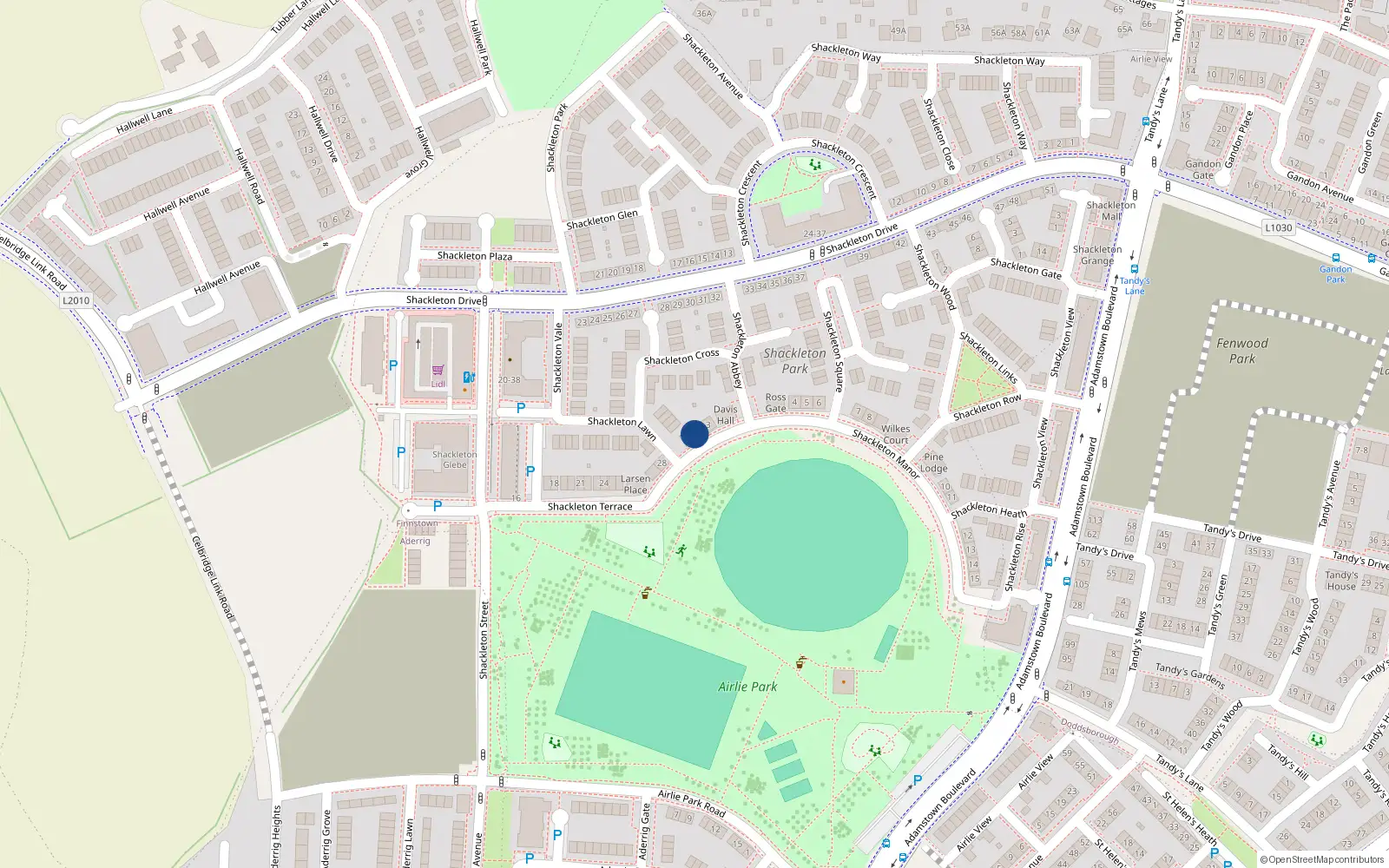 Overhead map showing the location of 2 Shackleton Manor, Lucan