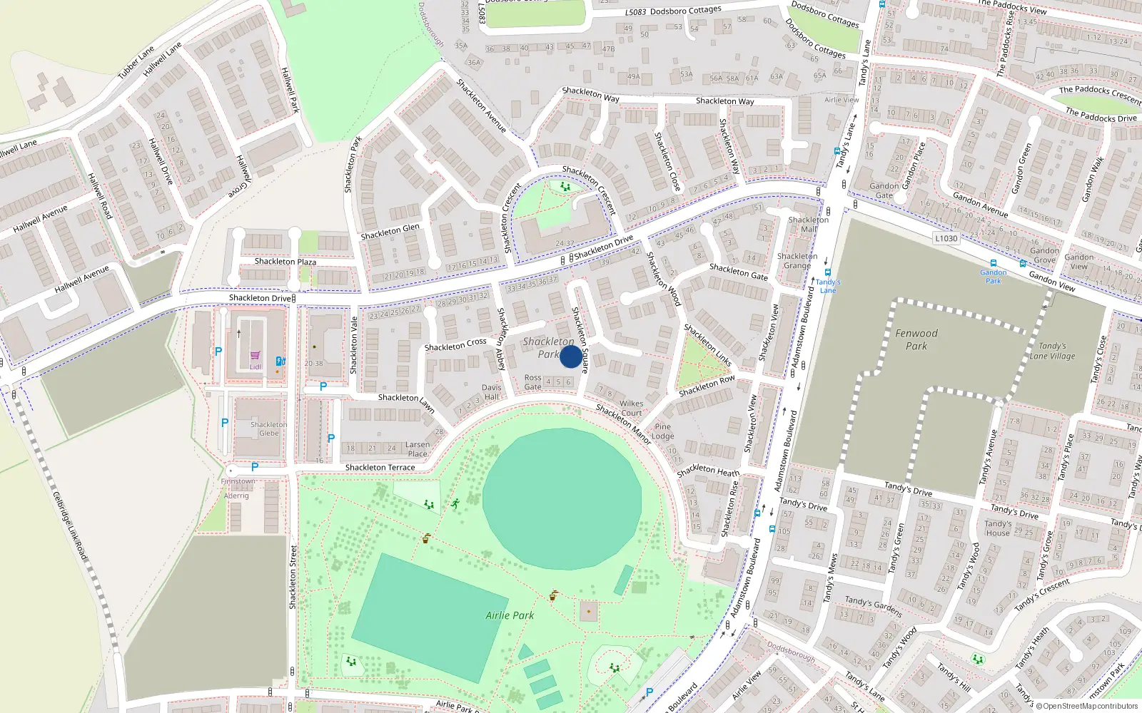 Overhead map showing the location of 2 Shackleton Square, Lucan