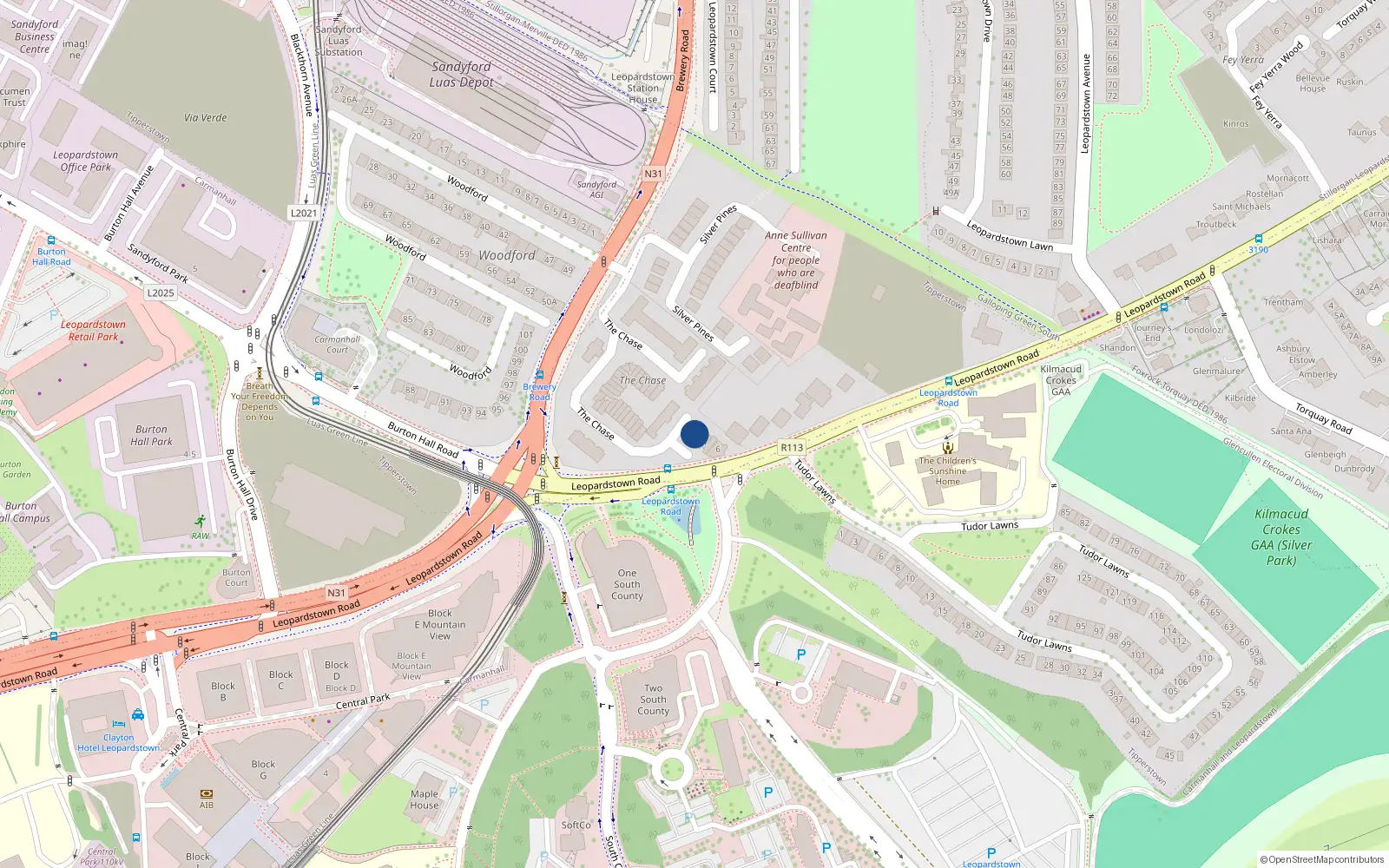 Overhead map showing the location of 2 Sir Ivor Mall, The Chase, Blackrock