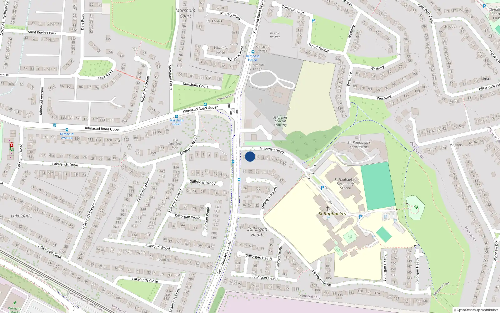 Overhead map showing the location of 2 Stillorgan Heath, Stillorgan