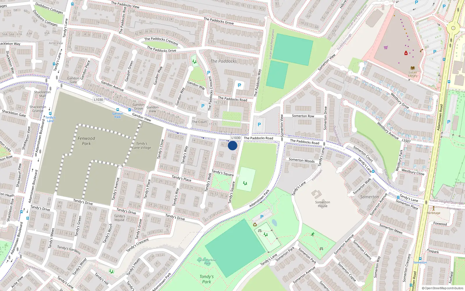 Overhead map showing the location of 2 Tandy's Gate, Lucan