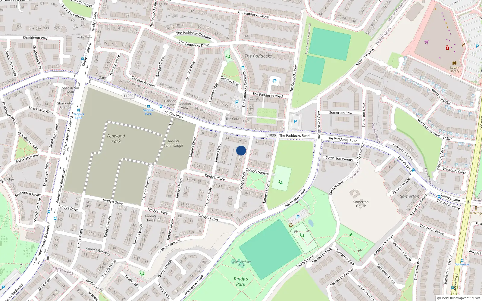 Overhead map showing the location of 2 Tandy's Walk, Lucan