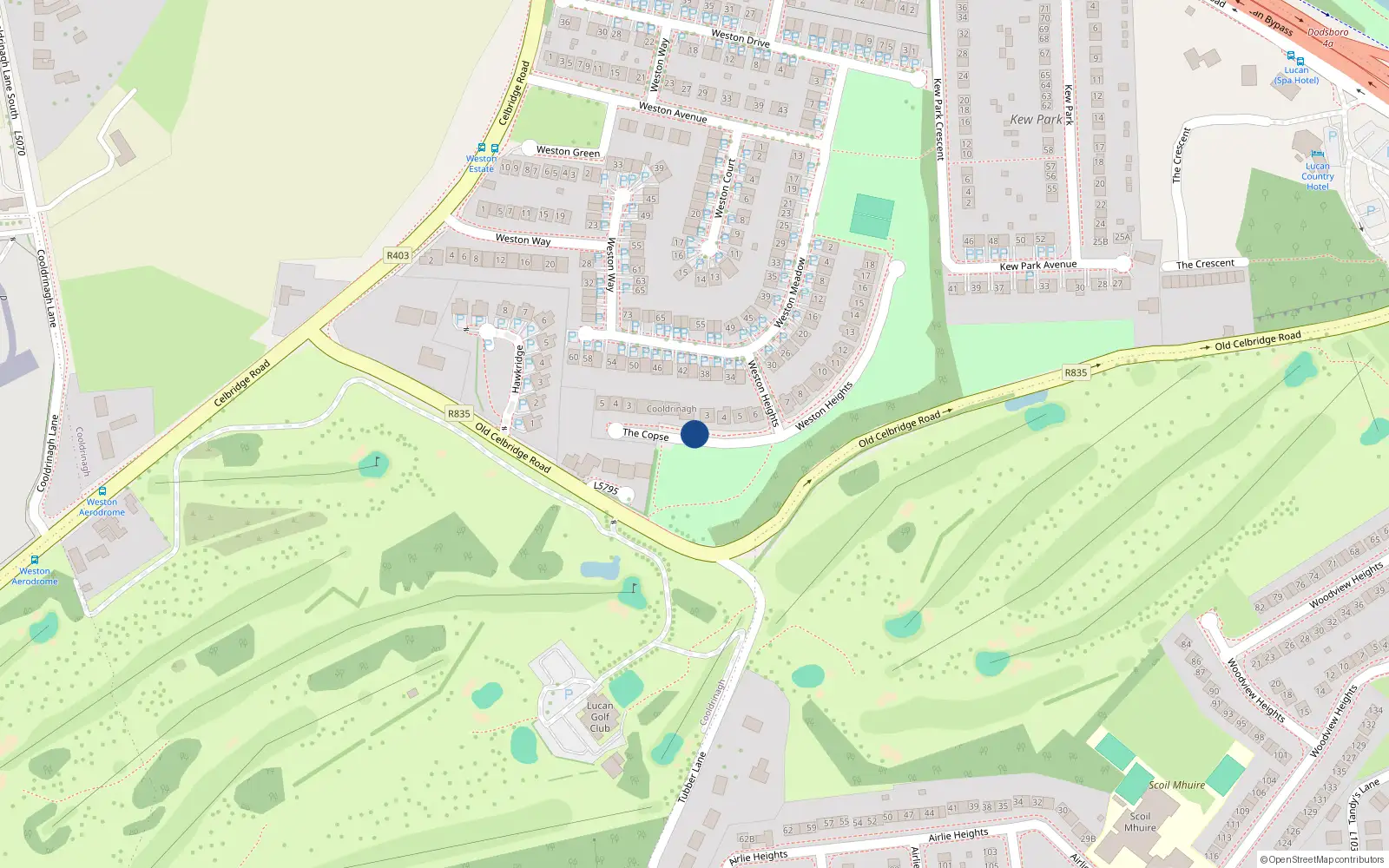 Overhead map showing the location of 2 The Copse, Lucan