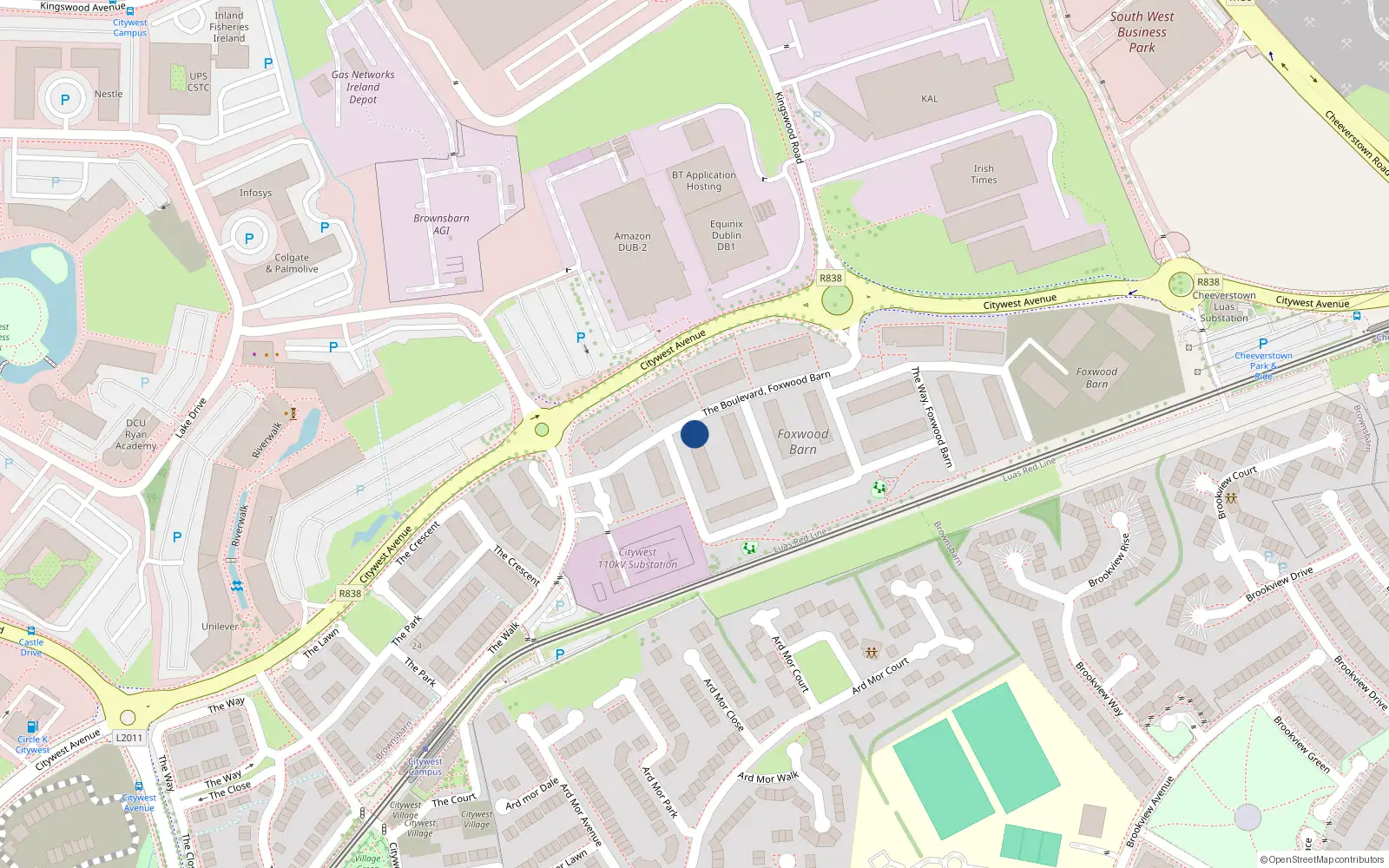 Overhead map showing the location of 2 The Cresent, Citywest