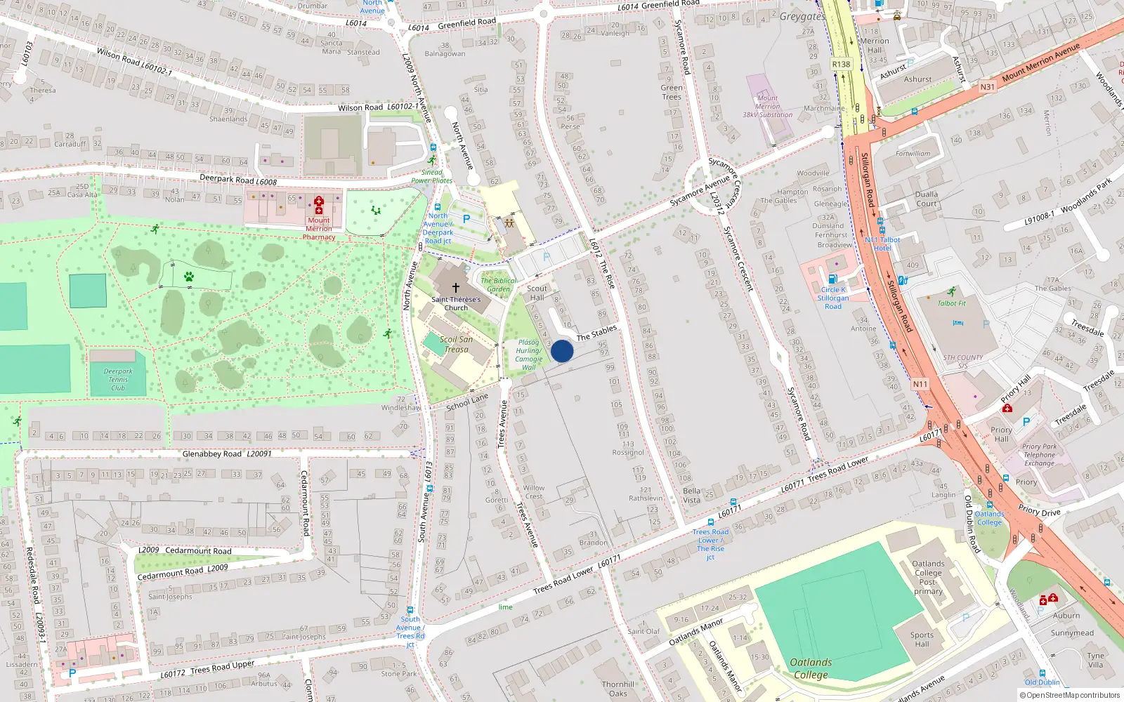 Overhead map showing the location of 2 The Stables, An Charraig Dhubh