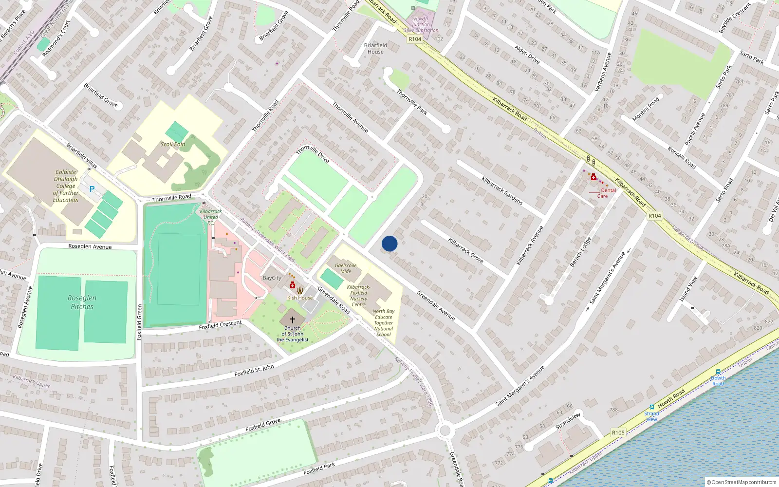 Overhead map showing the location of 2 Thornville Avenue, Dublin 5