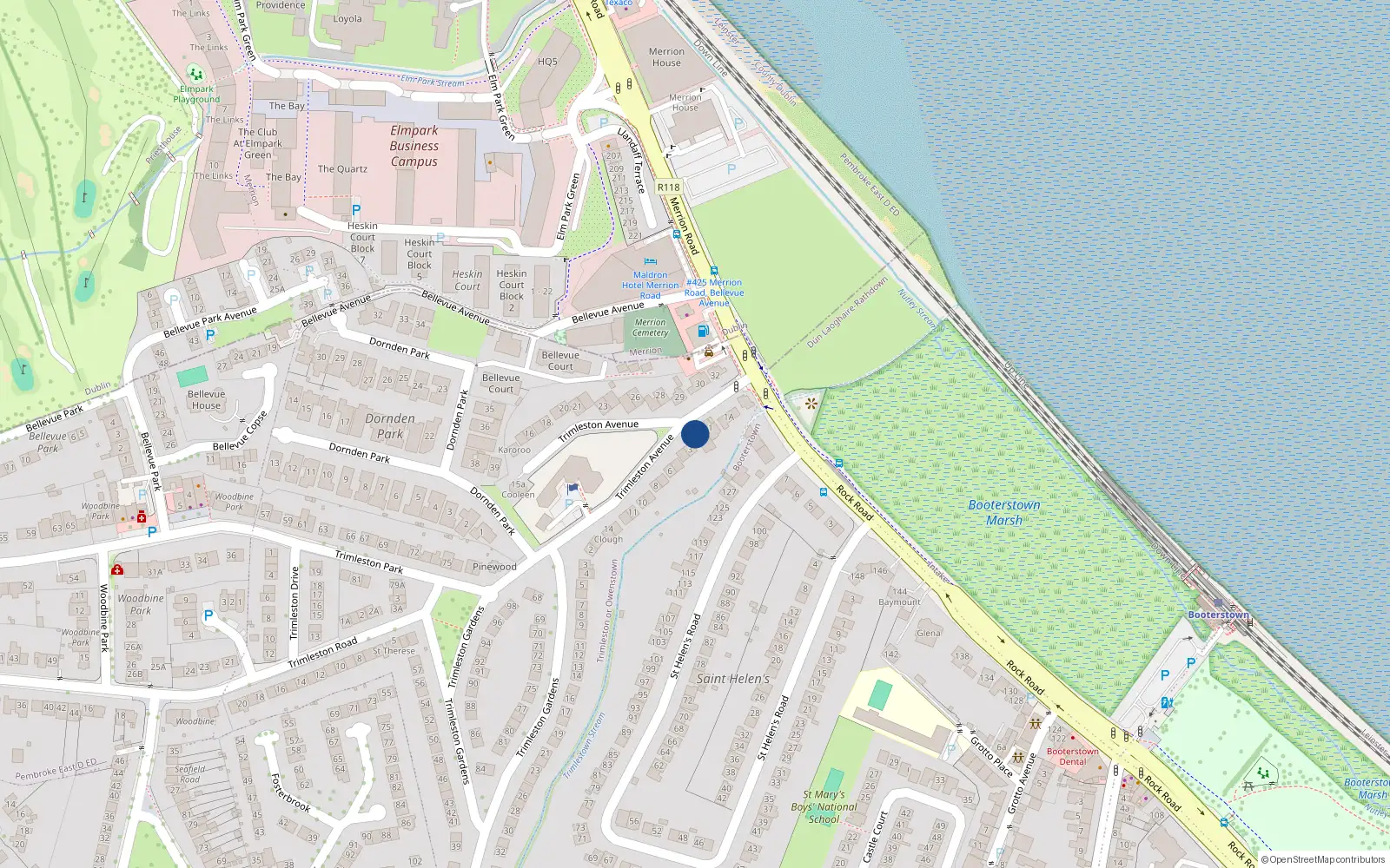 Overhead map showing the location of 2 Trimleston Avenue, Trimleston or Owenstown
