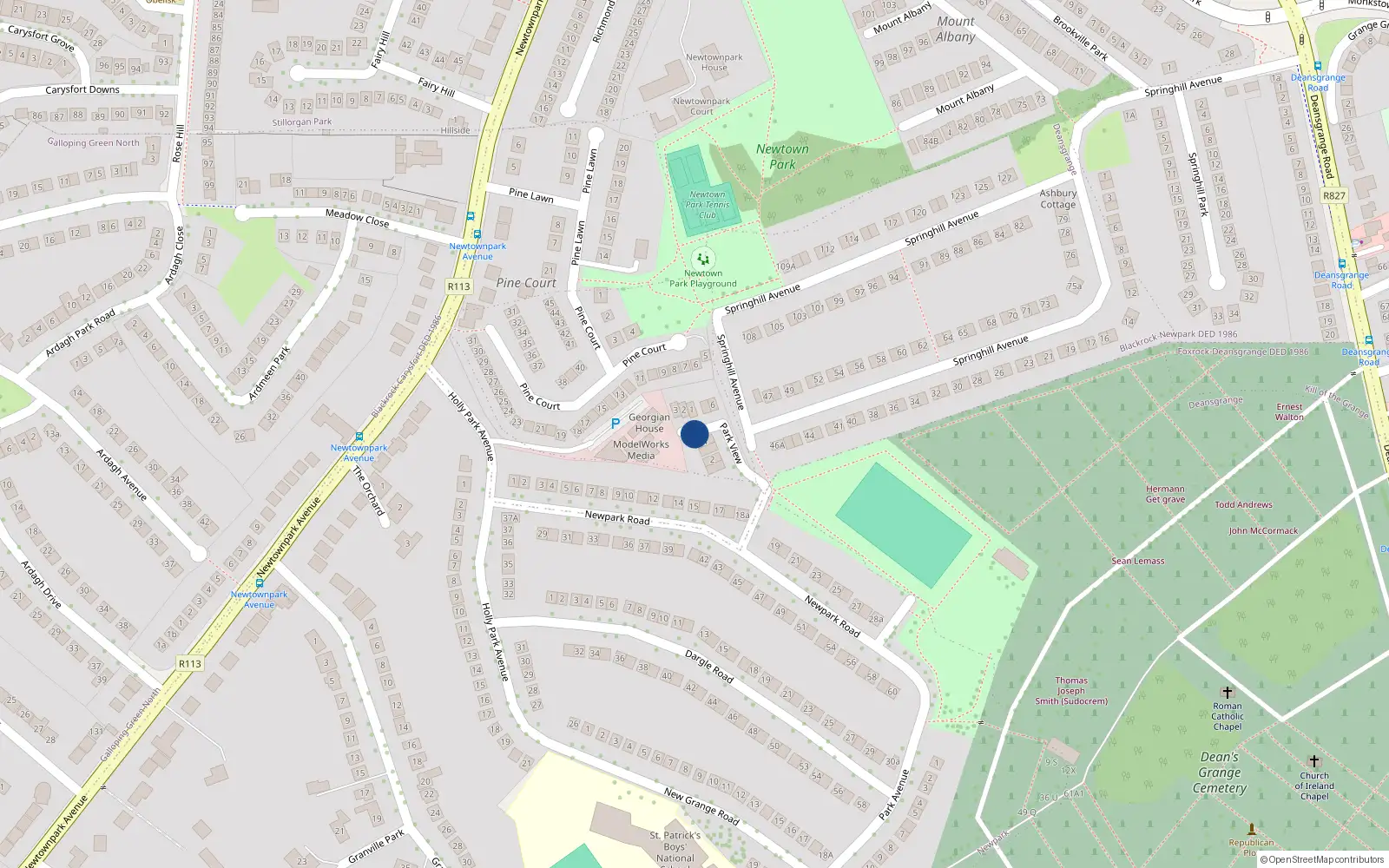 Overhead map showing the location of 2 Weavers Place, Dublin