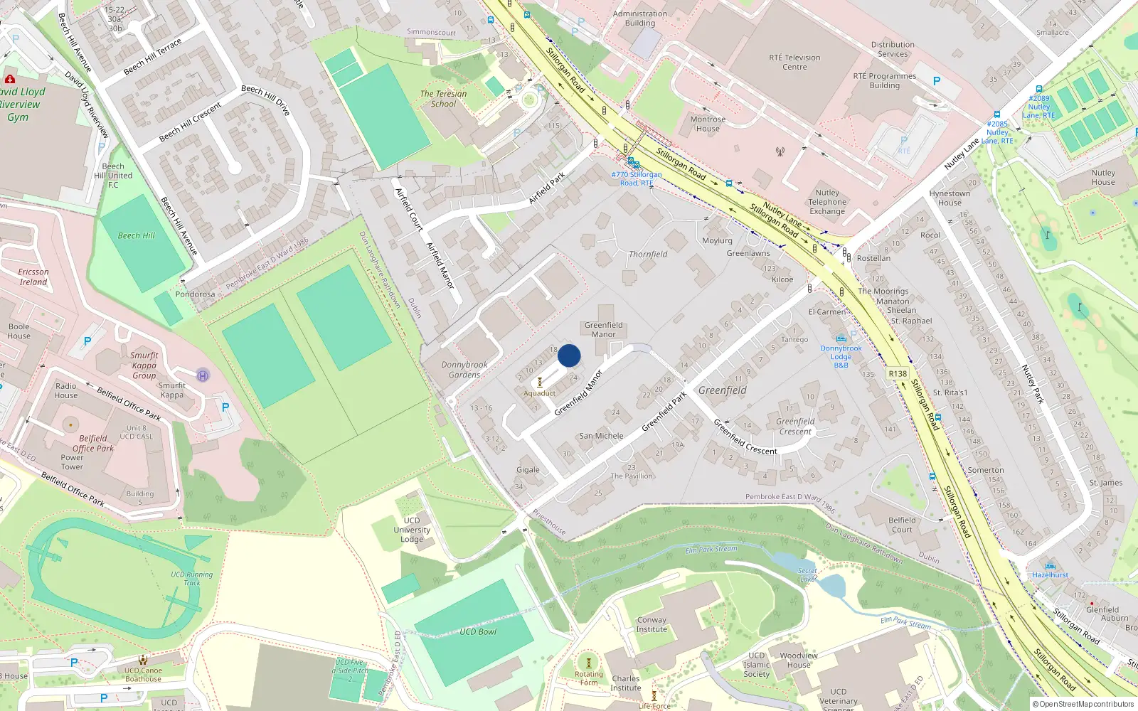 Overhead map showing the location of 20 Nutley Square, Priesthouse