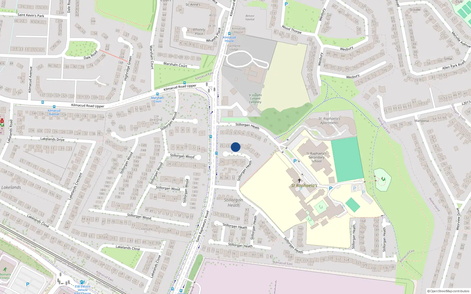 Overhead map showing the location of 20 Stillorgan Heath, Stillorgan