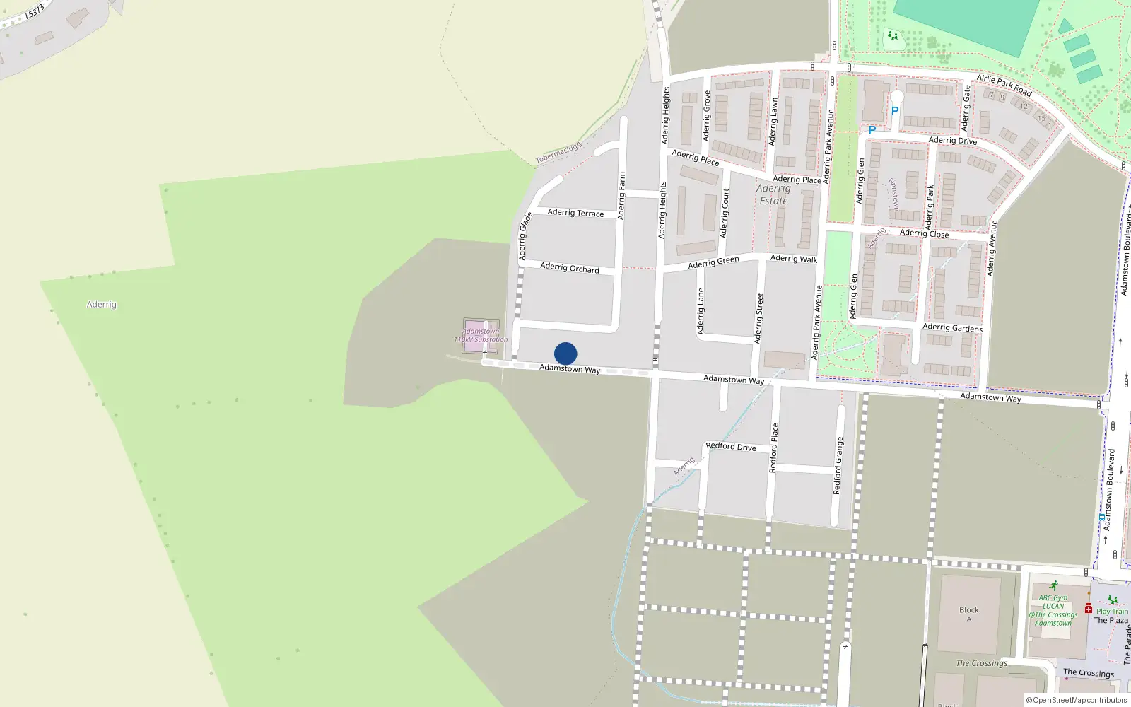 Overhead map showing the location of 200 Adamstown Way, Lucan