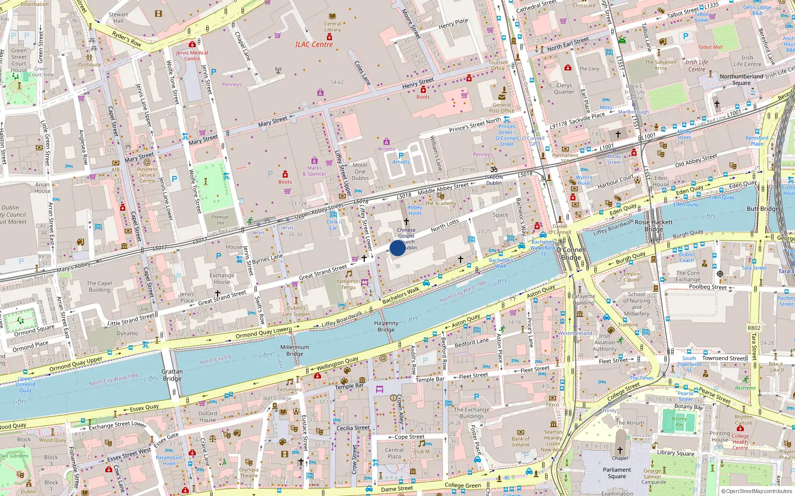 Overhead map showing the location of 209 North Lotts, Dublin 1