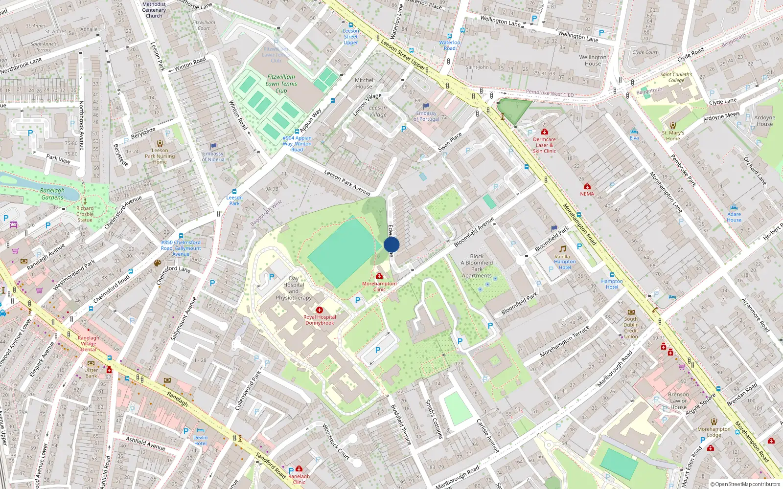 Overhead map showing the location of 21 Edward Lane, Donnybrook