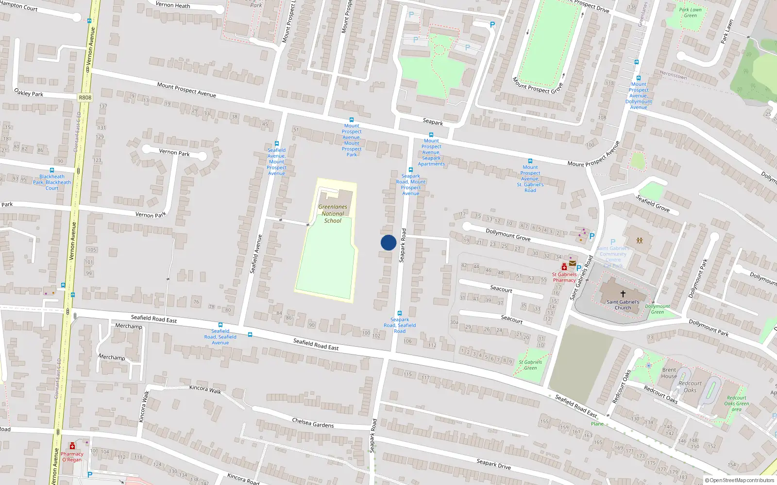 Overhead map showing the location of 21 Seapark Road, Dublin 3